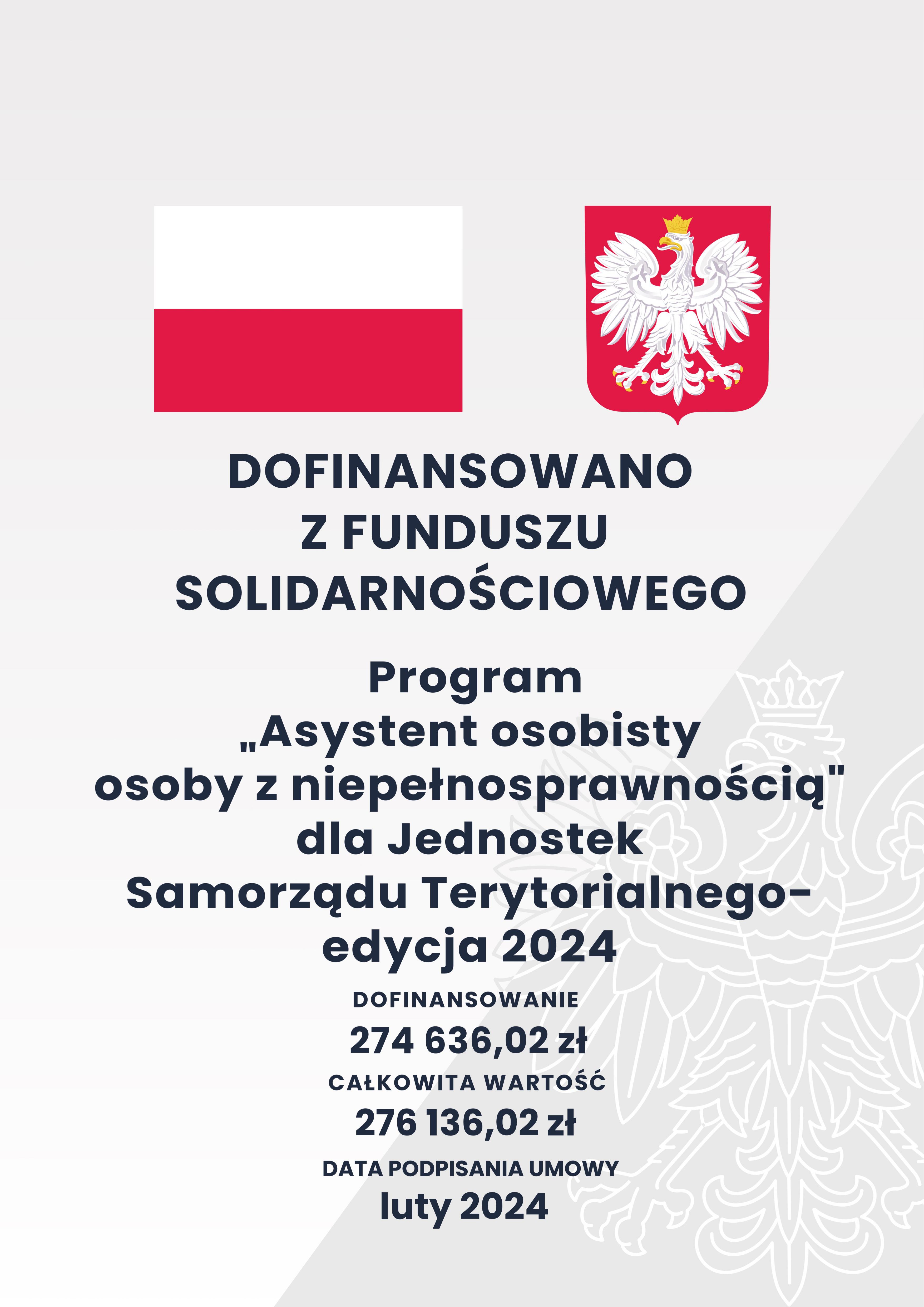 Obrazek przedstawia plakat zawierający informacje o realizowanych Programie 